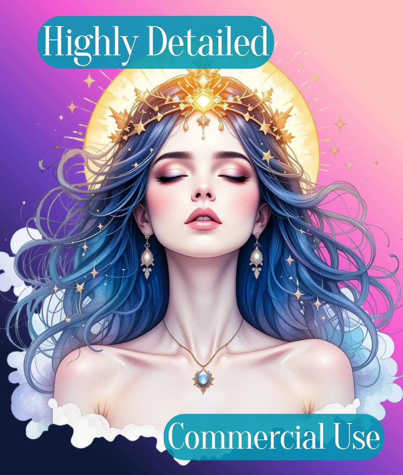 Moon Goddess Clipart Bundle - CraftNest - Digital Crafting and Art