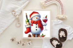 Snowman Christmas Wine Clipart Bundle - CraftNest - Digital Crafting and Art