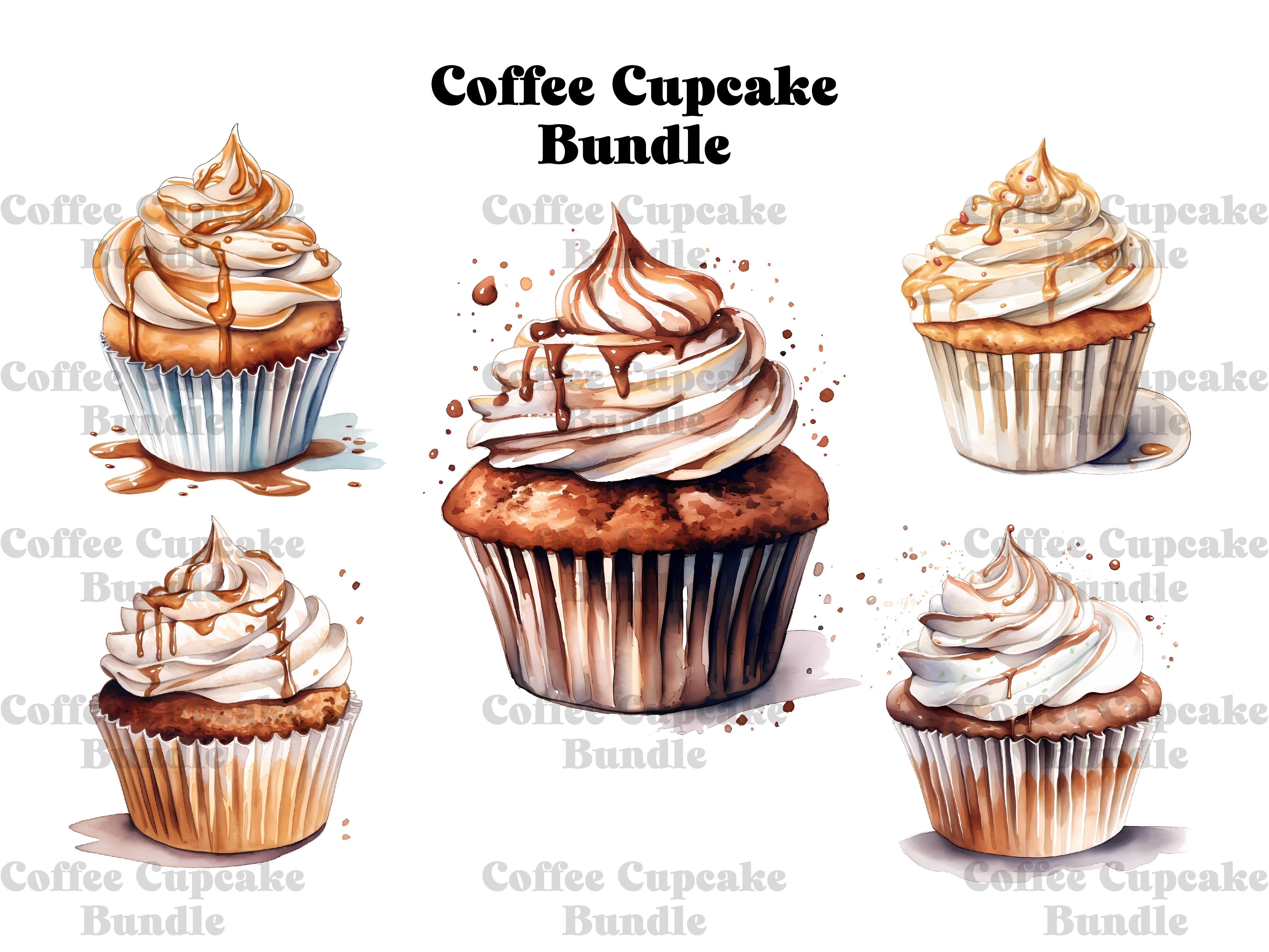 Coffee Cupcakes Clipart - CraftNest