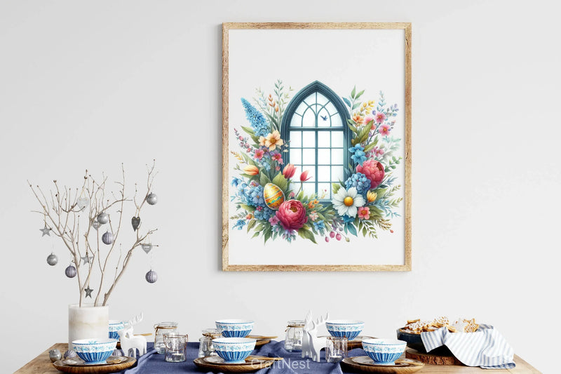 Easter Floral Window Clipart Bundle - CraftNest - Digital Crafting and Art