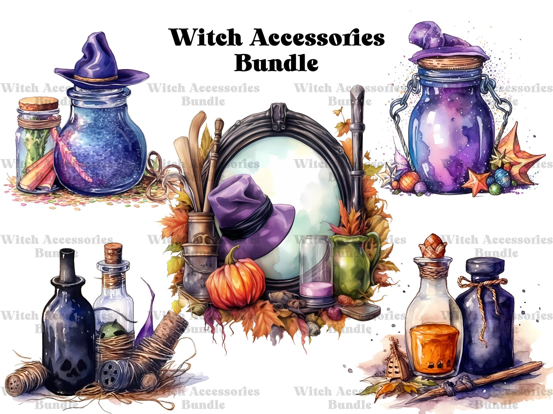 Witch Accessories Clipart - CraftNest