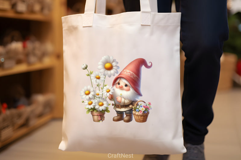 Cute Gnomes Daisy Clipart Bundle 2 - CraftNest - Digital Crafting and Art