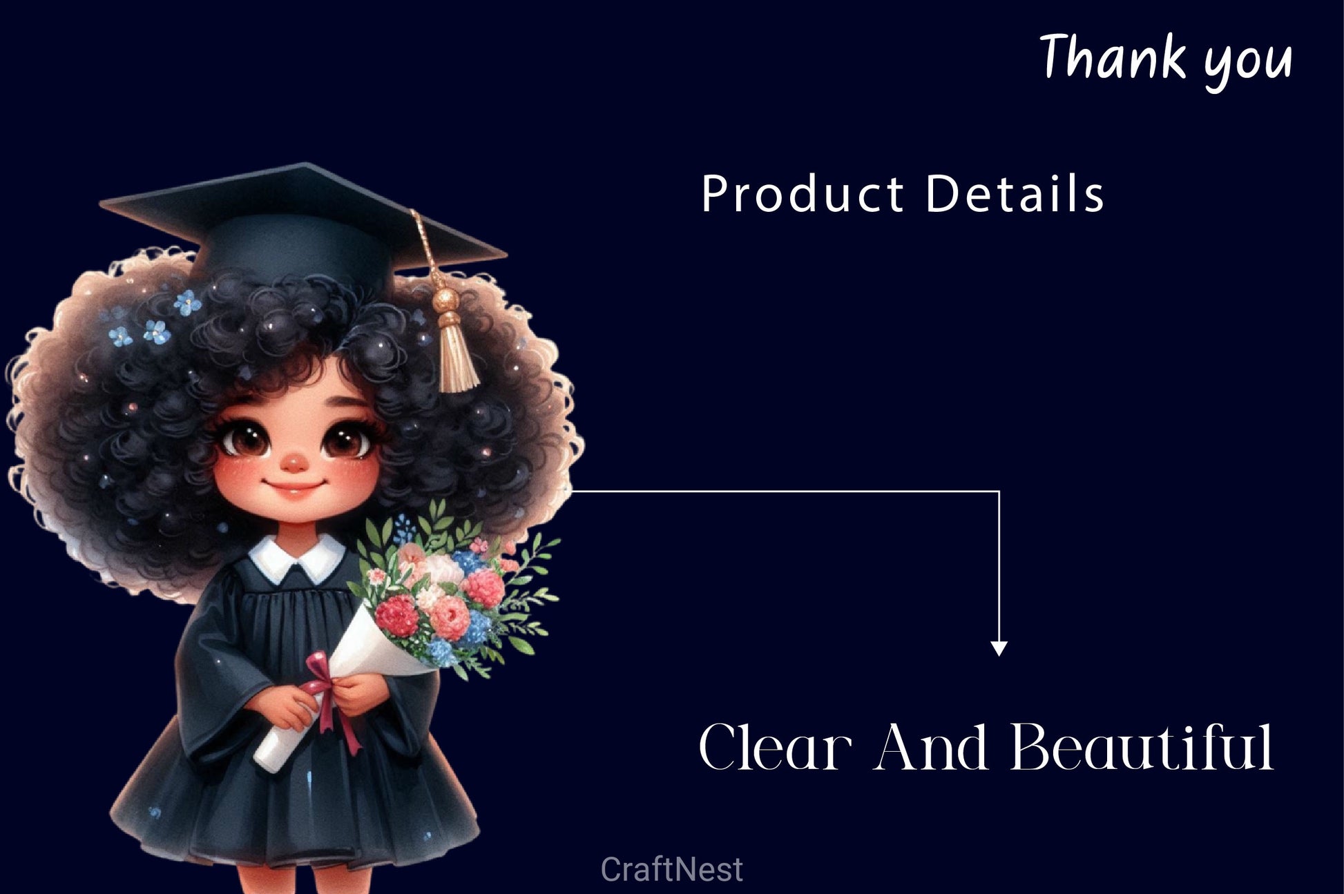 Funny Girl Afro Graduation Clipart Bundle - CraftNest - Digital Crafting and Art