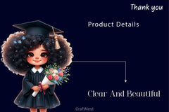 Funny Girl Afro Graduation Clipart Bundle - CraftNest - Digital Crafting and Art