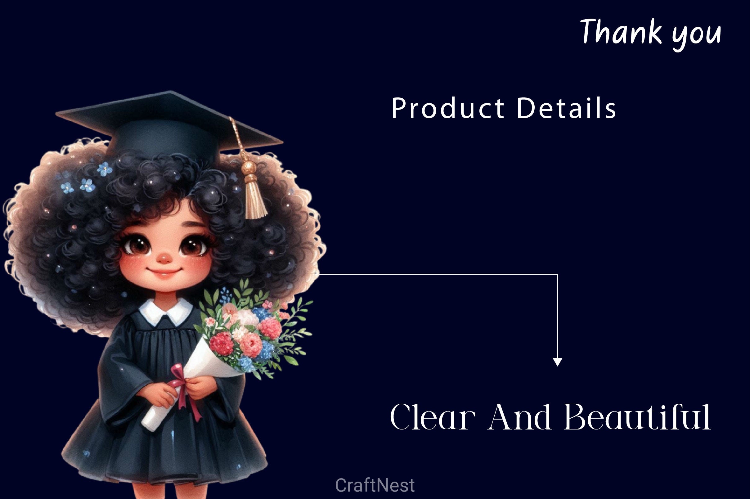 Funny Girl Afro Graduation Clipart Bundle - CraftNest - Digital Crafting and Art