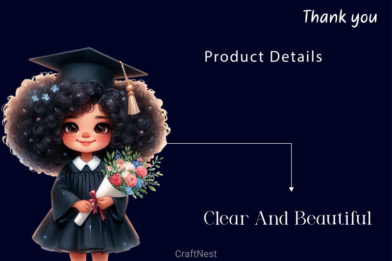 Funny Girl Afro Graduation Clipart Bundle - CraftNest - Digital Crafting and Art