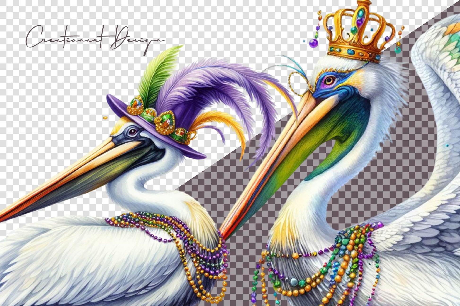Mardi Gras Flamingo Clipart Bundle - CraftNest - Digital Crafting and Art