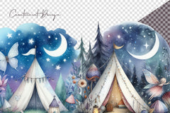 Fairy Night Tents Clipart Bundle - CraftNest - Digital Crafting and Art