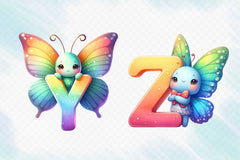 Cute Butterfly Alphabet Clipart Bundle - CraftNest - Digital Crafting and Art