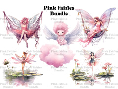 Pink Fairies Clipart - CraftNest