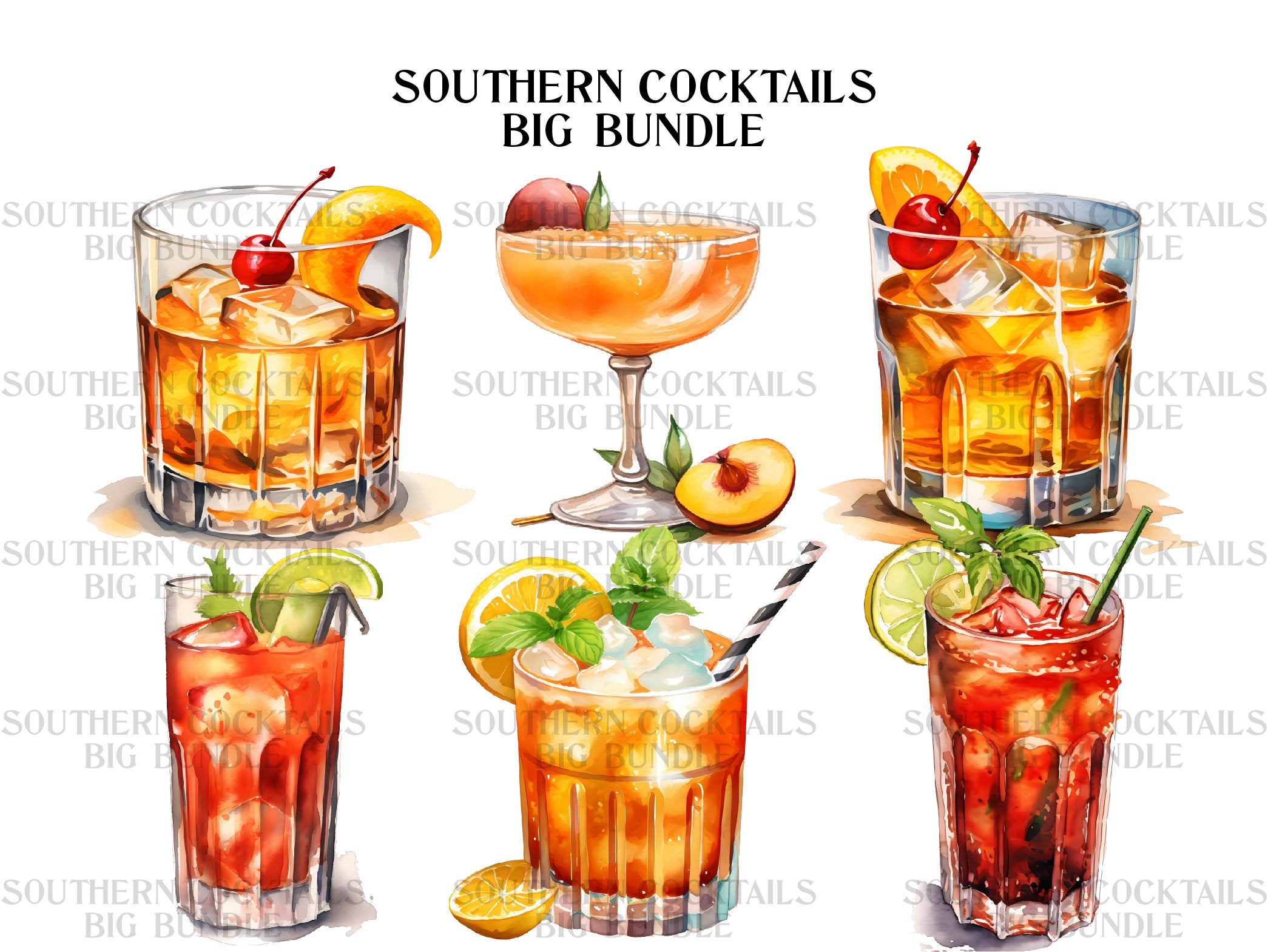 Southern Cocktails Clipart - CraftNest