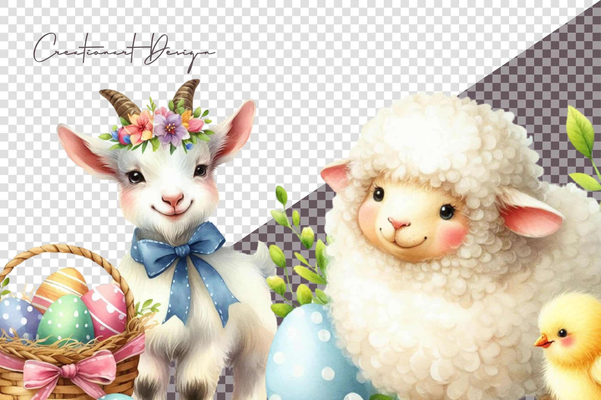 Easter Farm Animals Clipart Bundle - CraftNest - Digital Crafting and Art