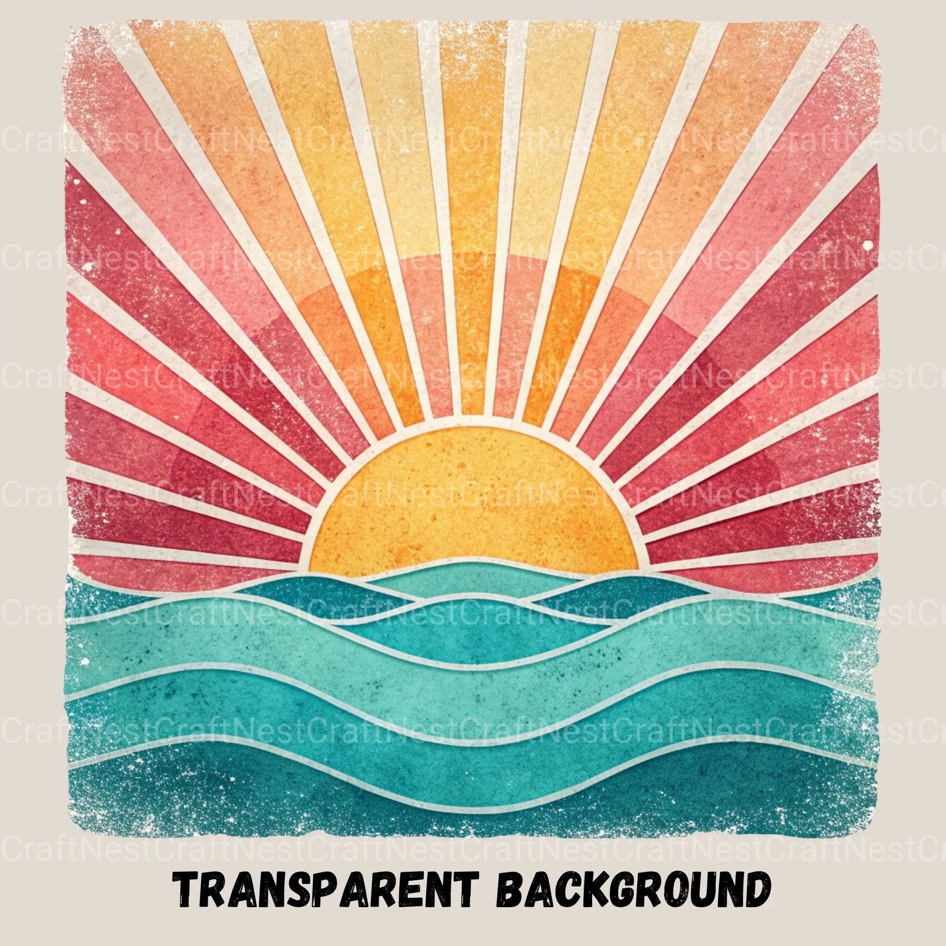 Retro Sunsets Square Clipart Bundle - CraftNest - Digital Crafting and Art