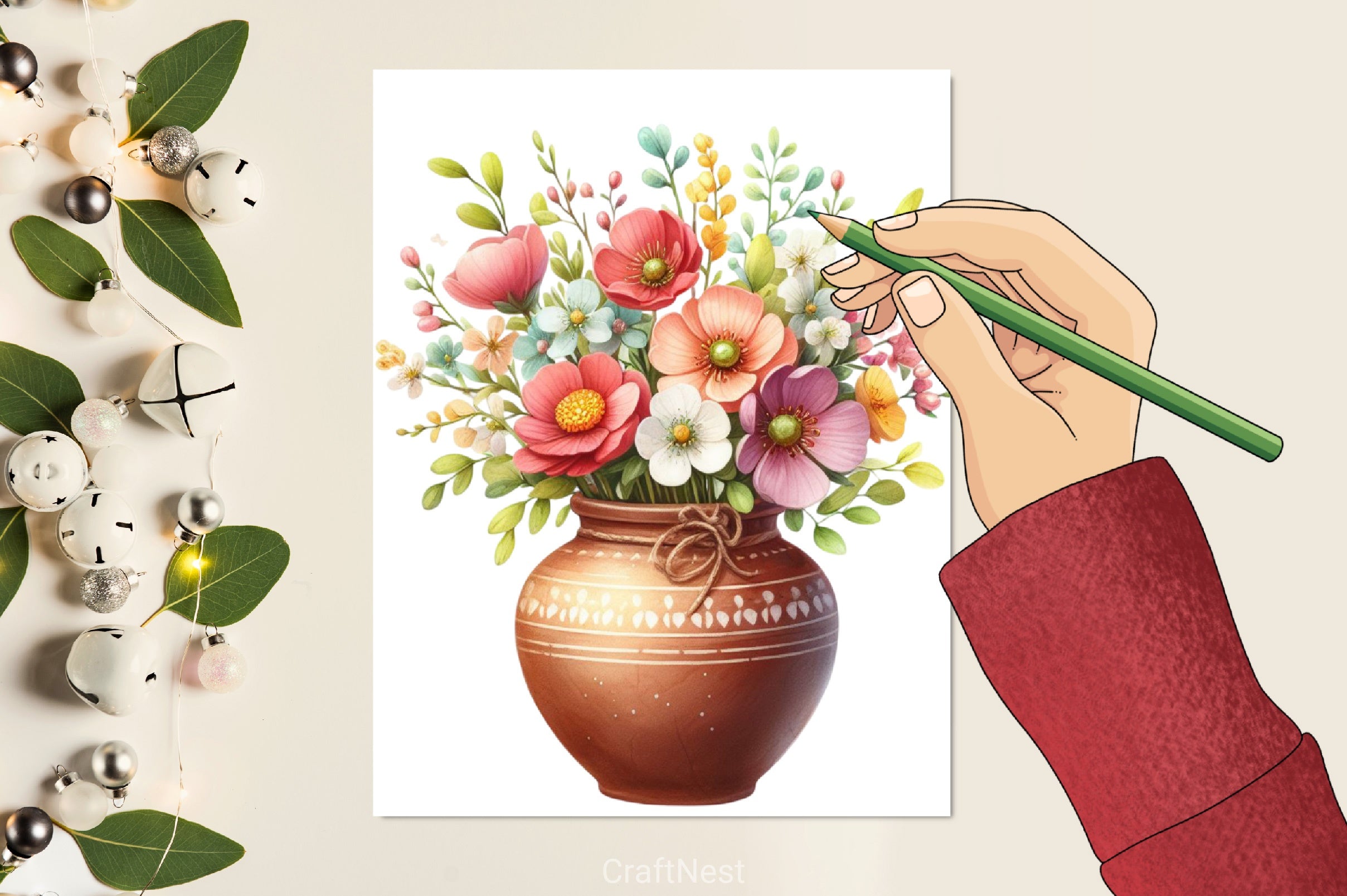 Spring Bird Nest Clipart Bundle - CraftNest - Digital Crafting and Art