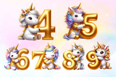 Cute Unicorn Gold Alphabet Clipart Bundle - CraftNest - Digital Crafting and Art