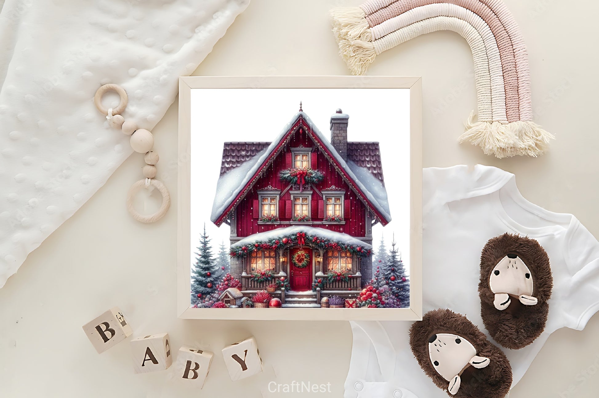 Maroon Christmas Clipart Bundle - CraftNest - Digital Crafting and Art