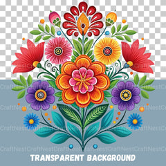 Mexican Flowers 3 Clipart Bundle - CraftNest - Digital Crafting and Art