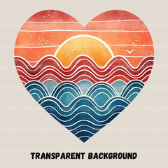 Retro Sunset Hearts Clipart Bundle - CraftNest - Digital Crafting and Art