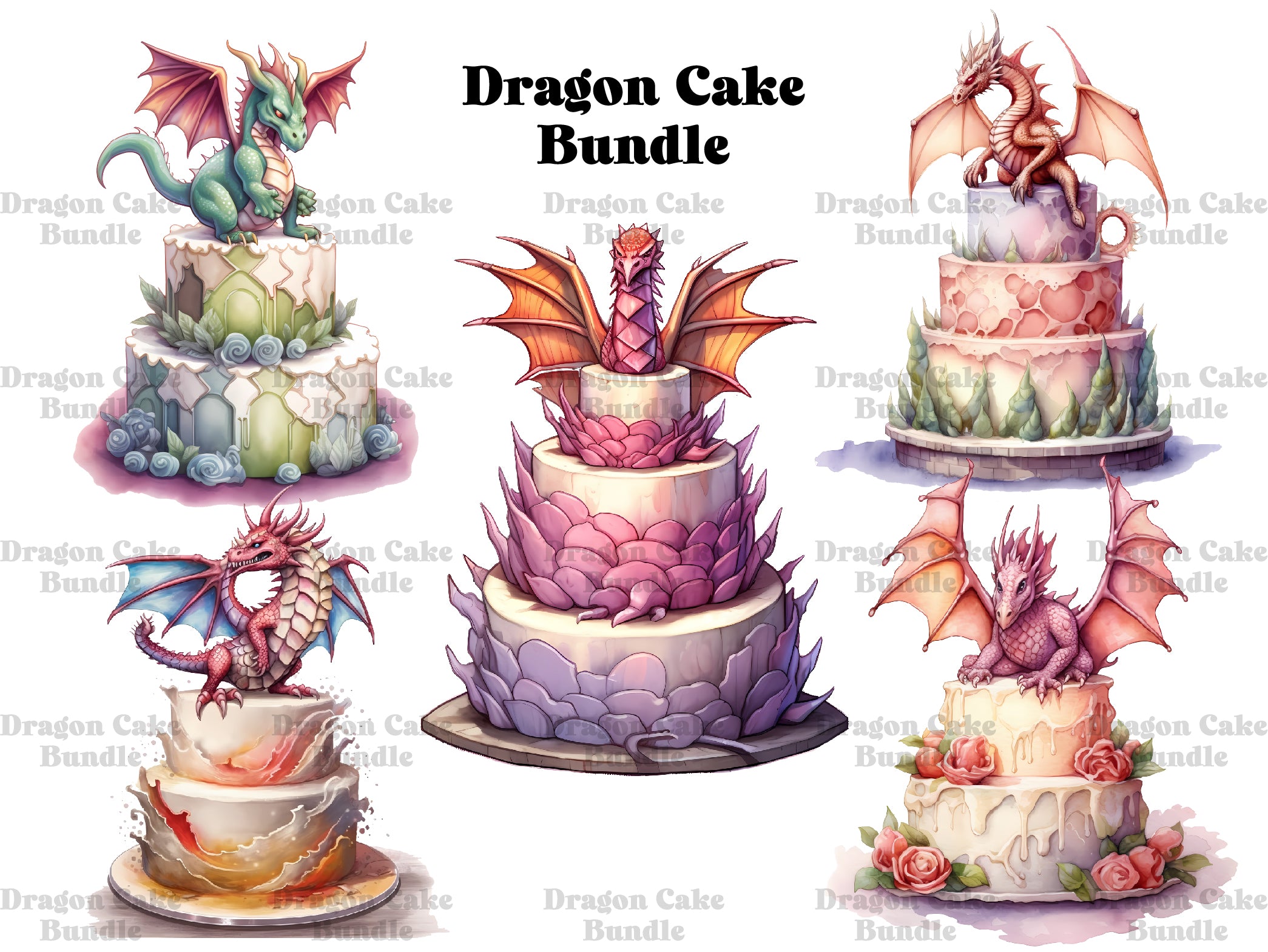 Dragon Cake Clipart - CraftNest