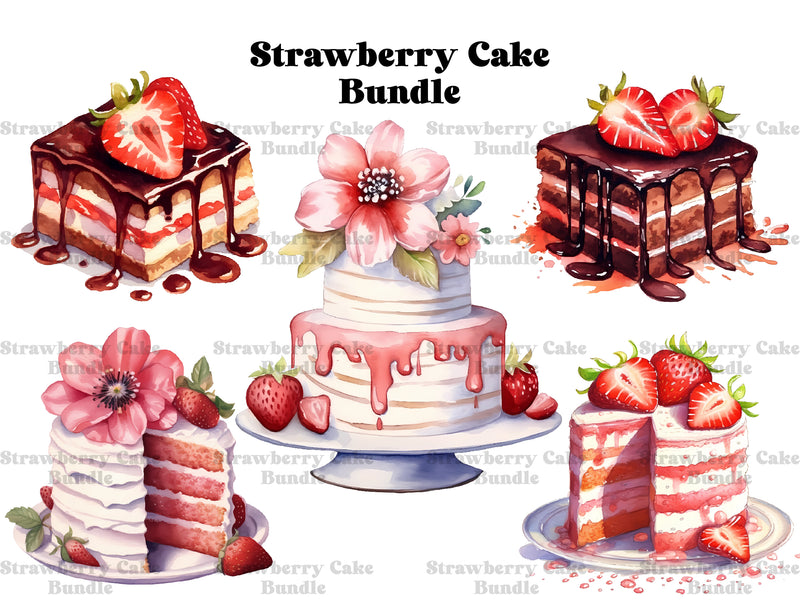 Strawberry Cake Clipart - CraftNest