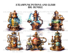 Steampunk Potions And Elixirs Clipart - CraftNest