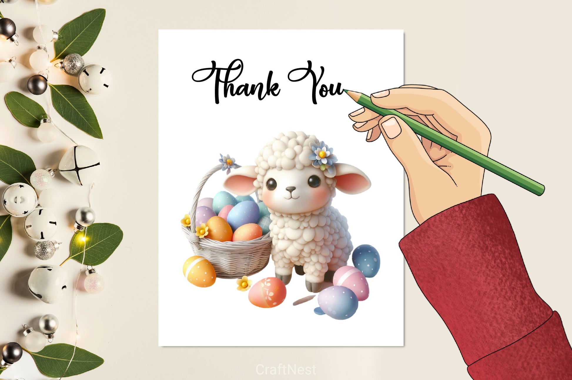 Cute Easter Lamb Clipart Bundle - CraftNest - Digital Crafting and Art