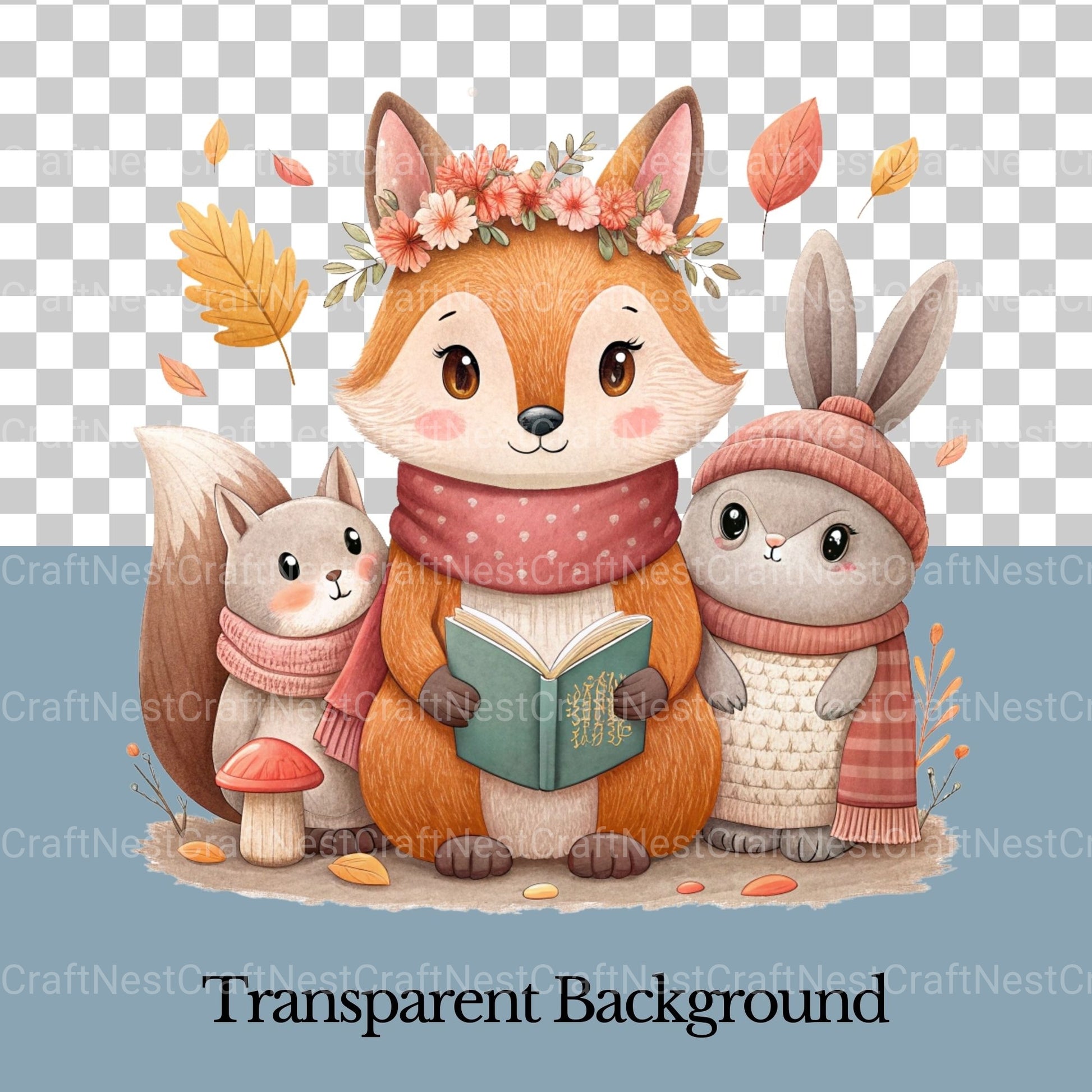 Woodland Animals 3 Clipart Bundle - CraftNest - Digital Crafting and Art