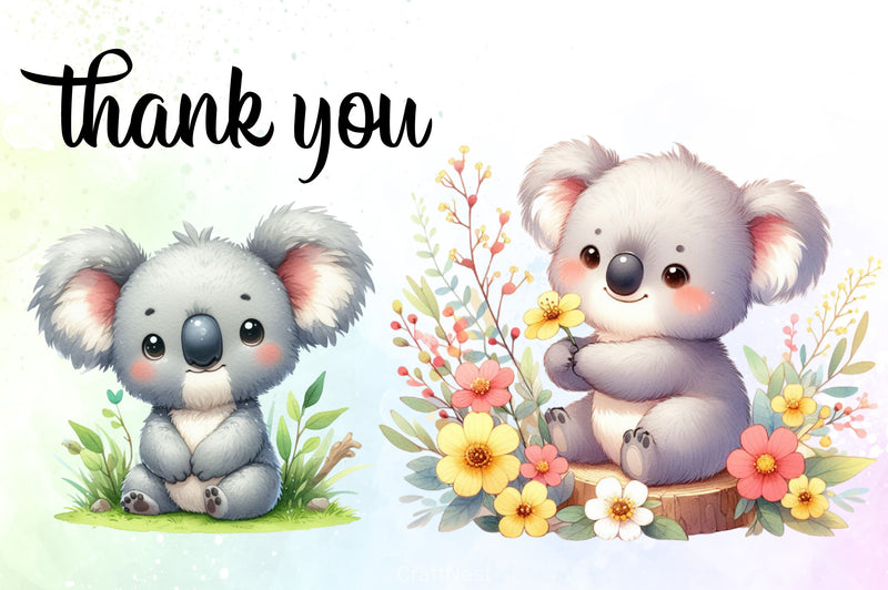 Cute Baby Koala Clipart Bundle - CraftNest - Digital Crafting and Art