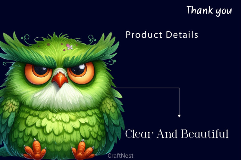 Funny Grumpy Owl Clipart Bundle - CraftNest - Digital Crafting and Art