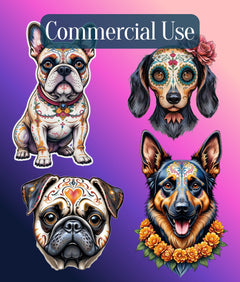 Dia de los Muertos Dogs Clipart Bundle - CraftNest - Digital Crafting and Art