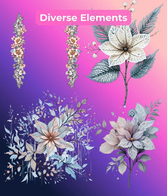 Minimalist Lace Flowers Clipart Bundle - CraftNest - Digital Crafting and Art