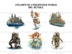 Steampunk Underwater World Clipart - CraftNest