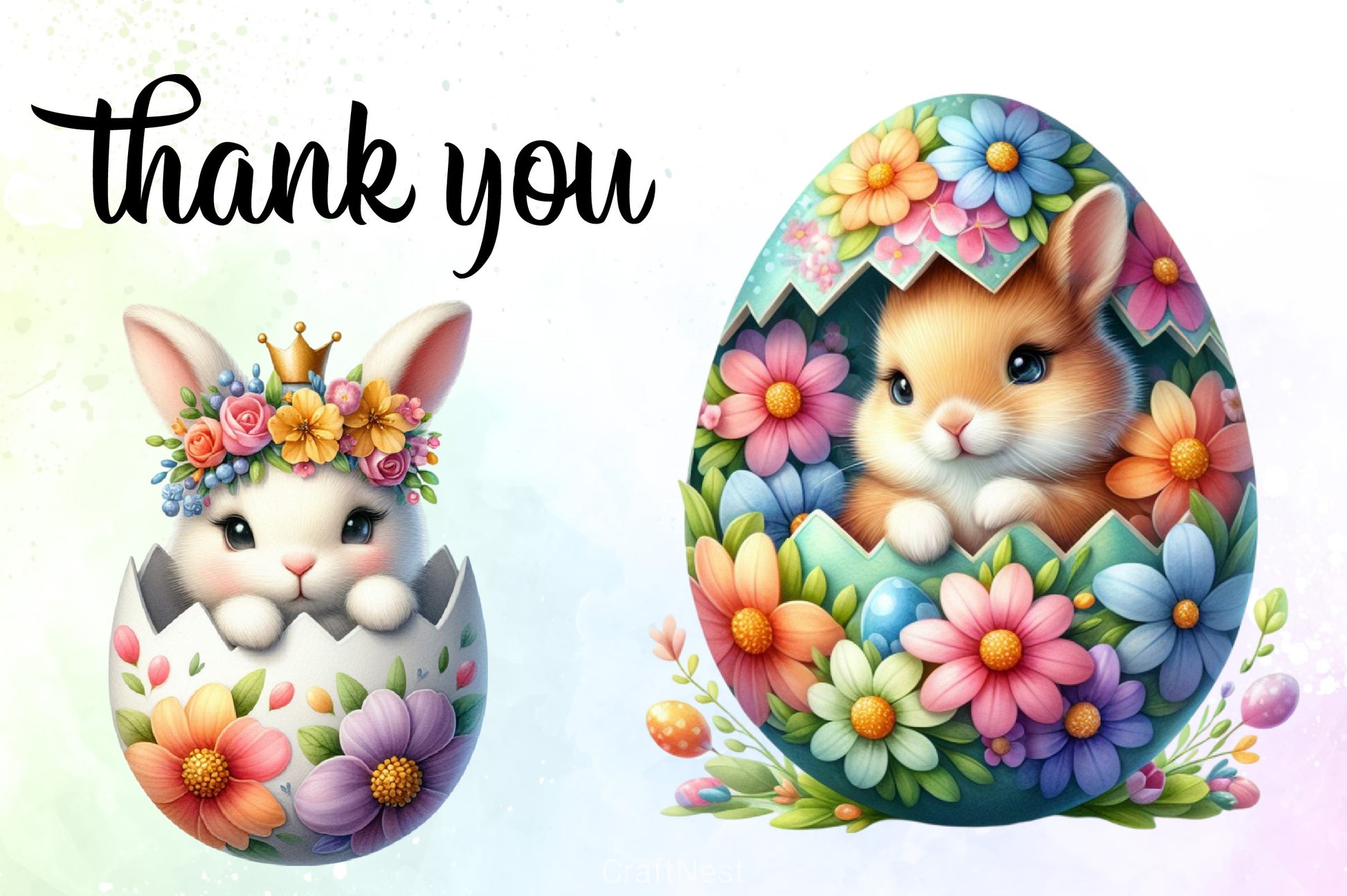 Cute Easter Bunny Clipart Bundle 48 - CraftNest - Digital Crafting and Art