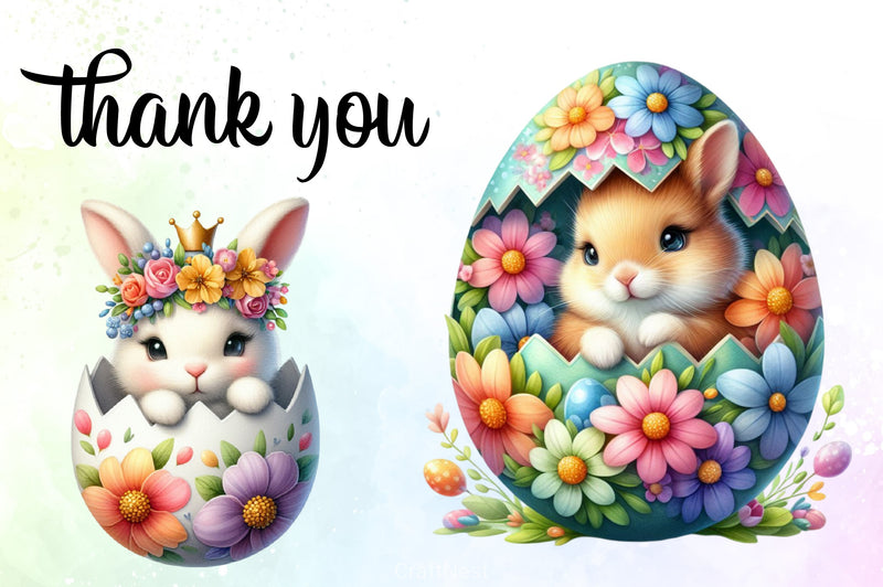 Cute Easter Bunny Clipart Bundle 48 - CraftNest - Digital Crafting and Art