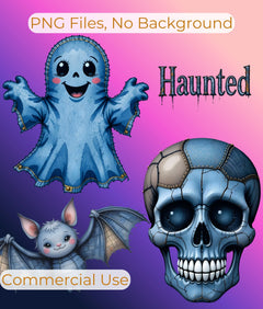 Halloween Denim Patchwork Clipart Bundle - CraftNest - Digital Crafting and Art