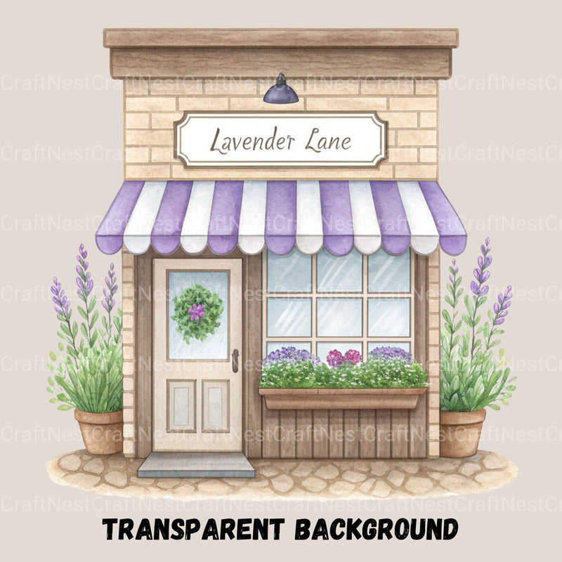 Village Shops Spring Clipart Bundle - CraftNest - Digital Crafting and Art