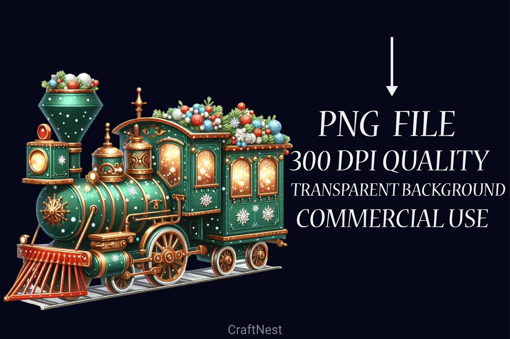 Christmas Vintage Train Clipart Bundle - CraftNest - Digital Crafting and Art