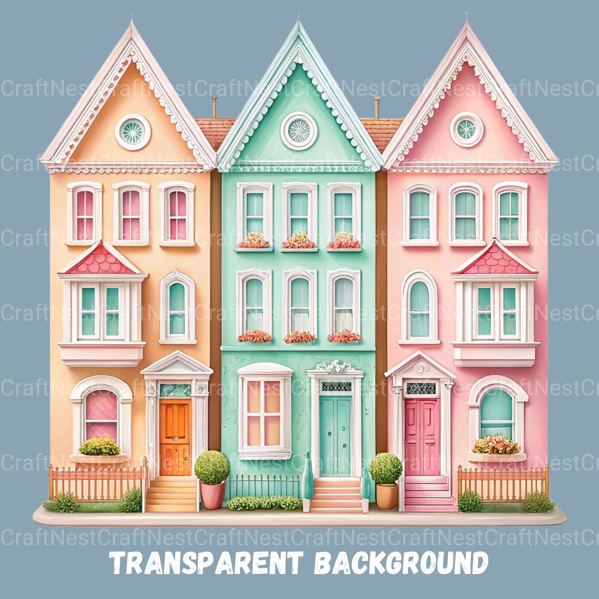 Row House Borders Clipart Bundle - CraftNest - Digital Crafting and Art