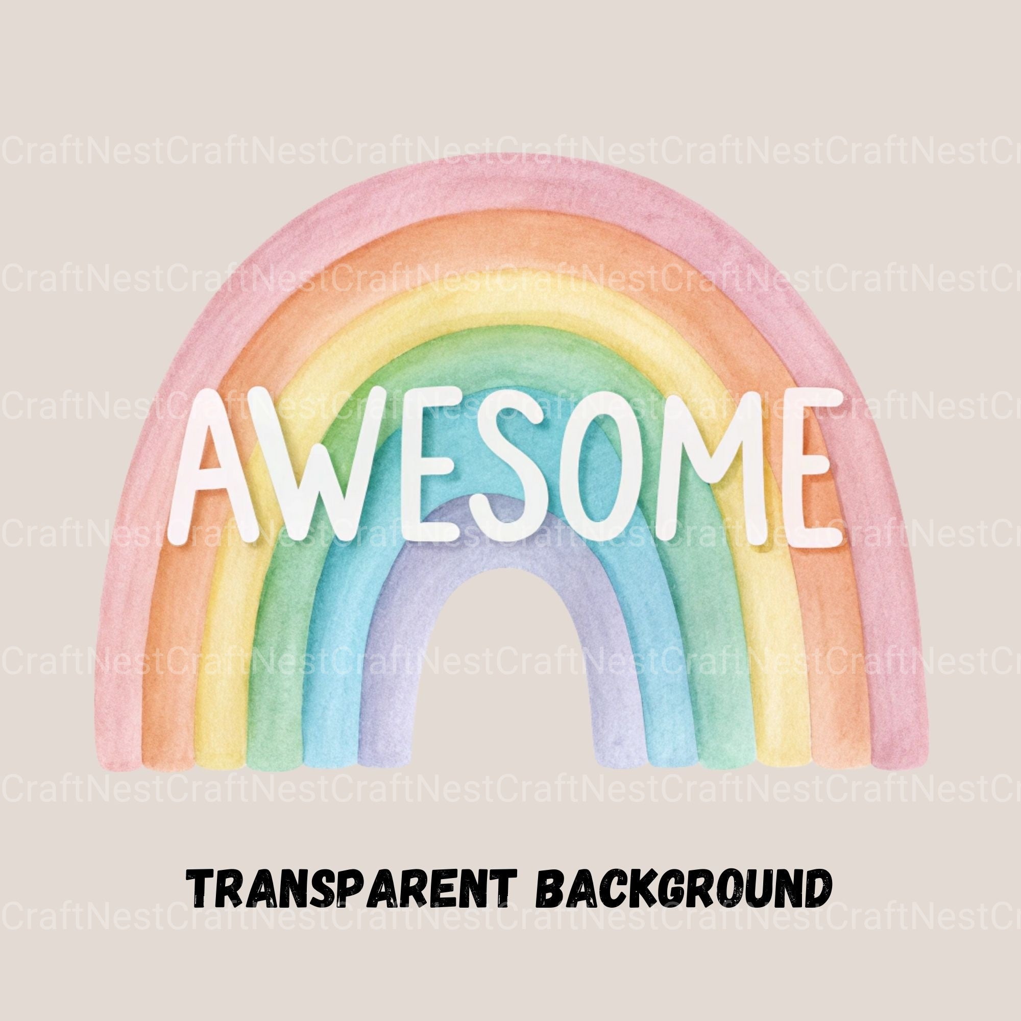 Rainbows Positive Words Clipart Bundle - CraftNest - Digital Crafting and Art