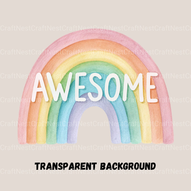 Rainbows Positive Words Clipart Bundle - CraftNest - Digital Crafting and Art