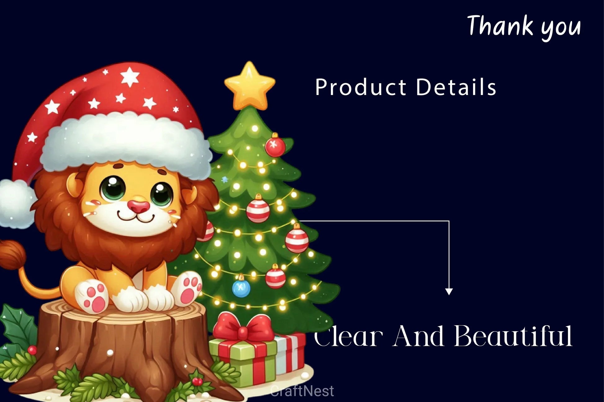Cute Christmas Lion Clipart Bundle - CraftNest - Digital Crafting and Art