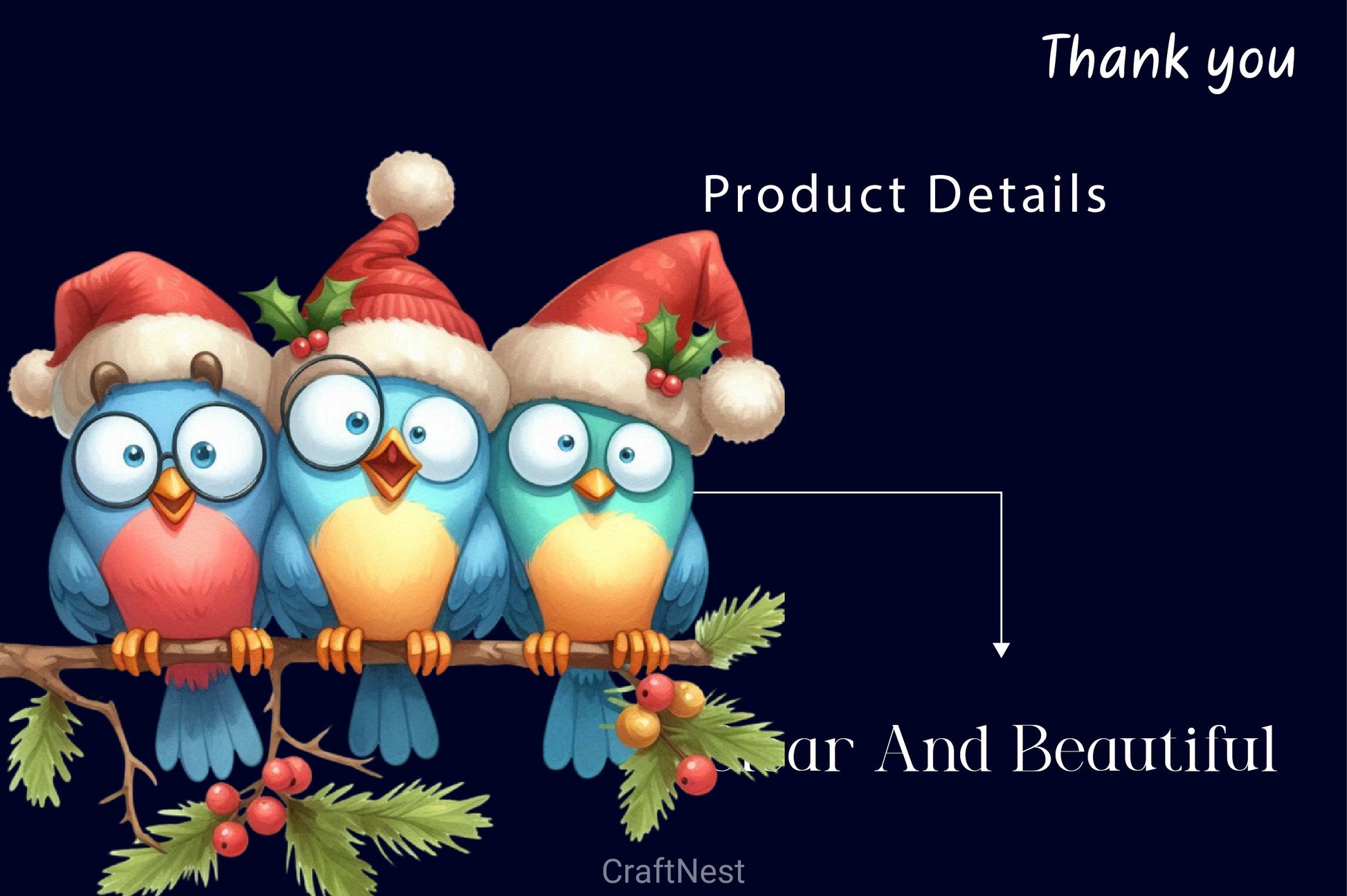 Christmas Funny Birds On Branch Clipart Bundle 2 - CraftNest - Digital Crafting and Art
