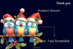 Christmas Funny Birds On Branch Clipart Bundle 2 - CraftNest - Digital Crafting and Art