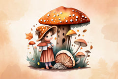 Girl With Mushrooms Autumn Fall Fairy Clipart Bundle - CraftNest - Digital Crafting and Art