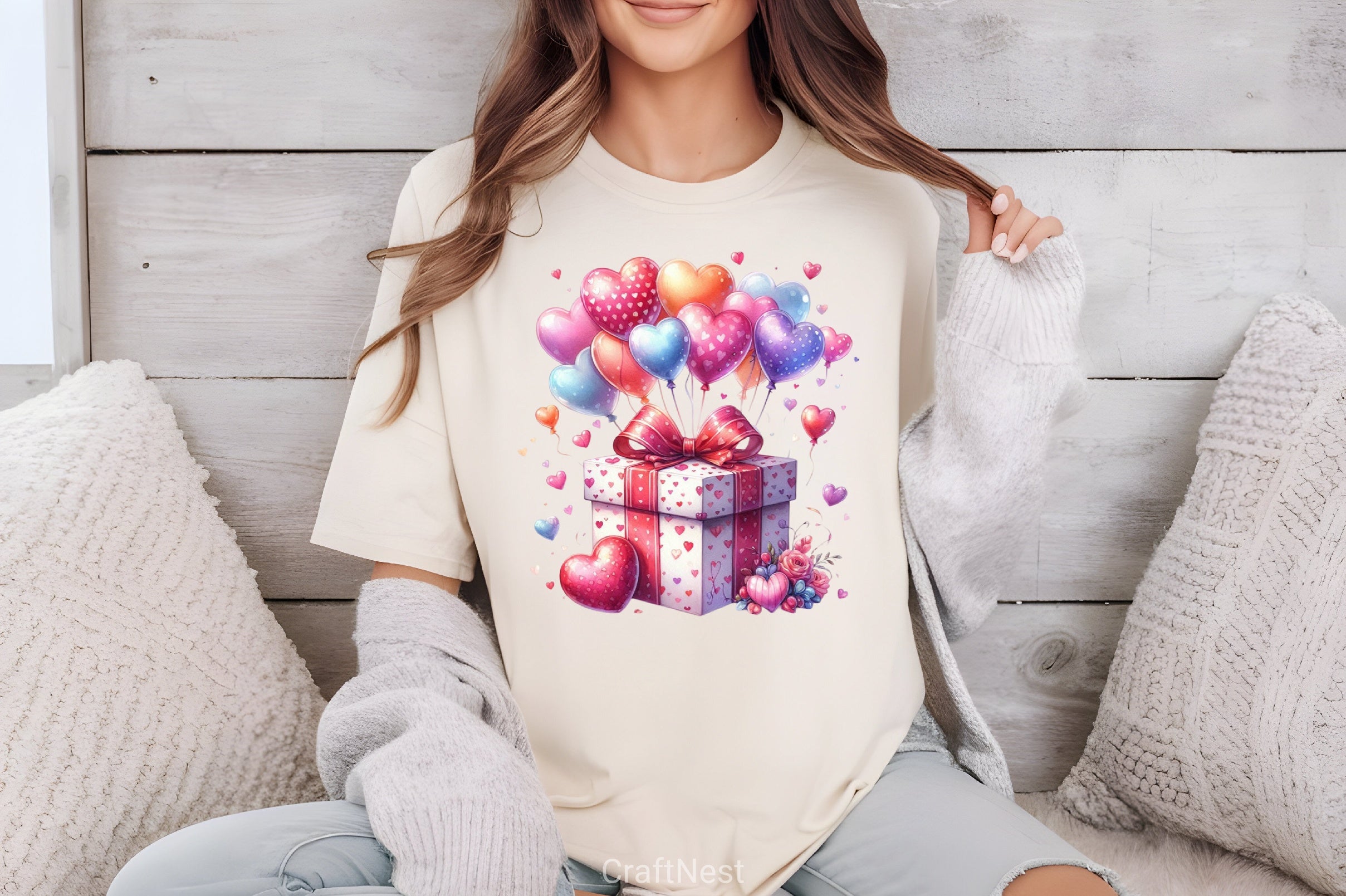 Valentine Gift Box Balloons Clipart Bundle - CraftNest - Digital Crafting and Art