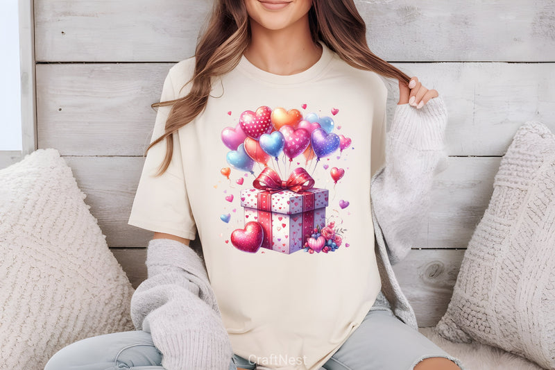 Valentine Gift Box Balloons Clipart Bundle - CraftNest - Digital Crafting and Art