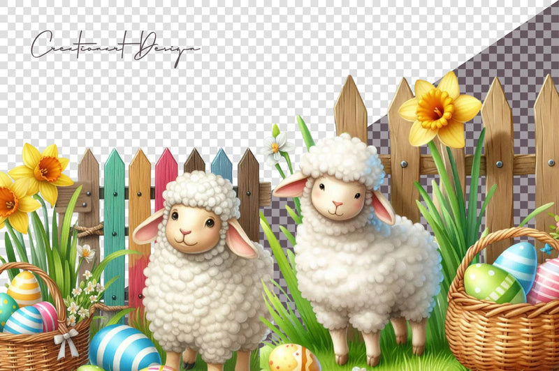 Easter Sheep Clipart Bundle 1 - CraftNest - Digital Crafting and Art