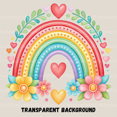 Rainbows Hearts Flowers Clipart Bundle - CraftNest - Digital Crafting and Art
