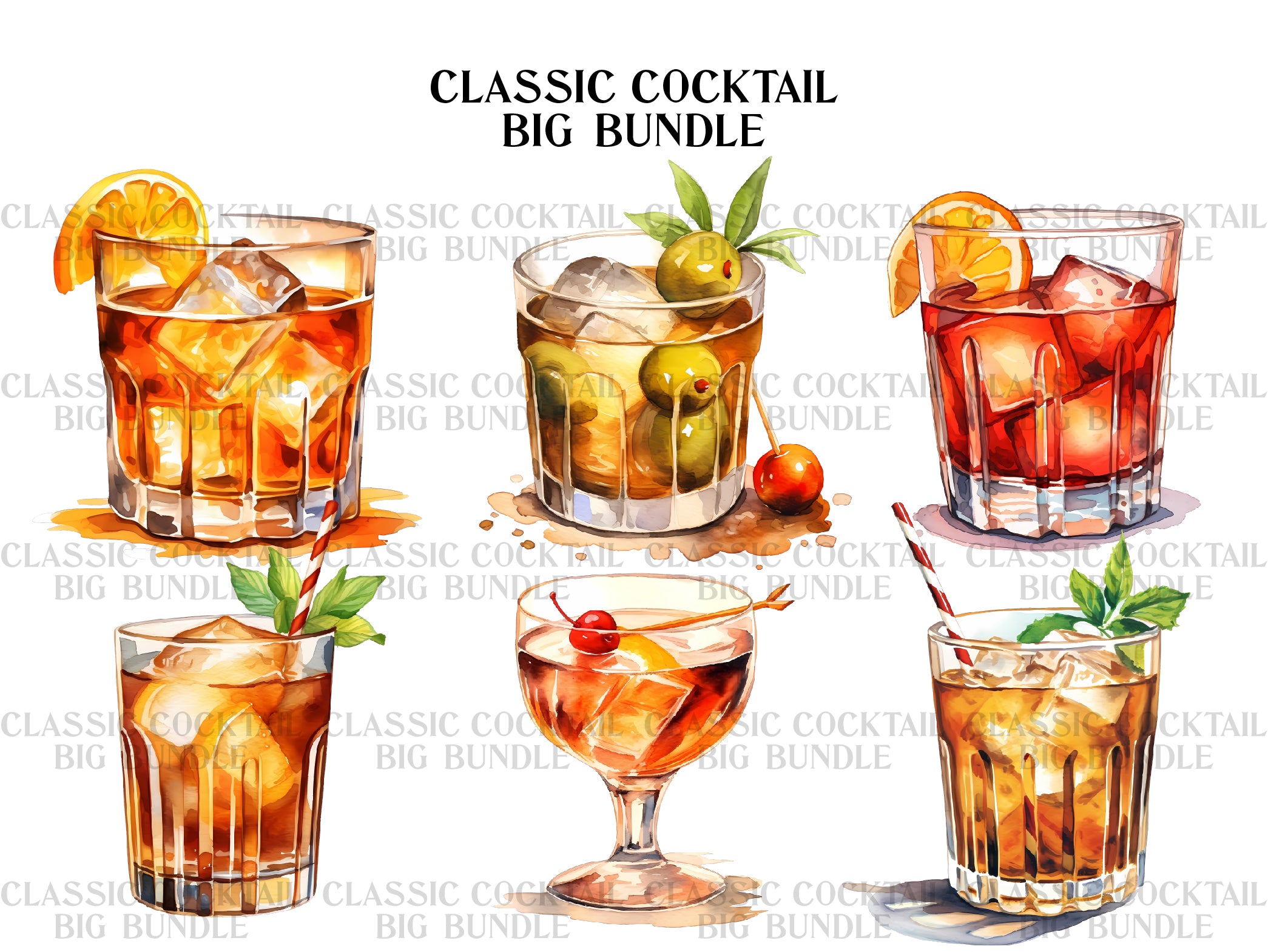 Classic Cocktail Clipart - CraftNest