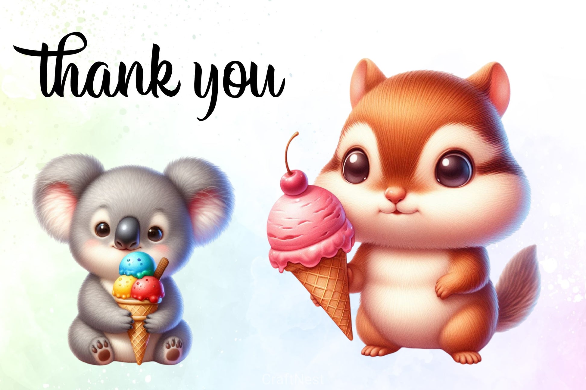 Animals Ice Cream Clipart Bundle - CraftNest - Digital Crafting and Art